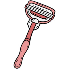 Razor for shaving and hair removal, doodle cartoon icon
