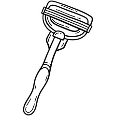 Razor for shaving and hair removal, doodle cartoon icon