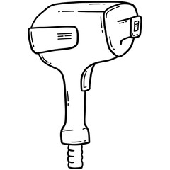 Laser epilator for hair removal, doodle cartoon icon