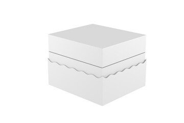 Cardboard Box with Envelopes Mockup Isolated On White Background. 3d illustration