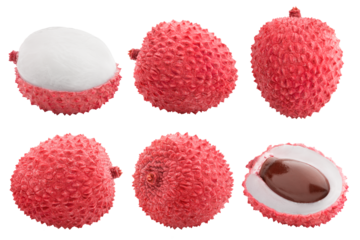 Lychee isolated on white background, full depth of field