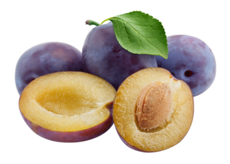 plum isolated on white background, full depth of field