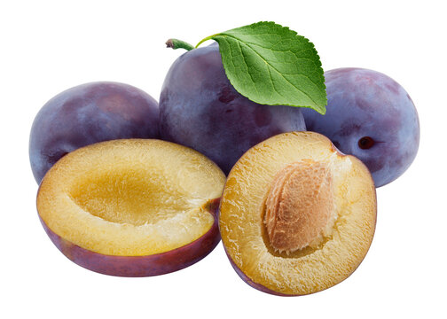 plum isolated on white background, full depth of field