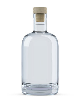 Rum Vodka Wodka Bottle With Liquid 3D Rendering