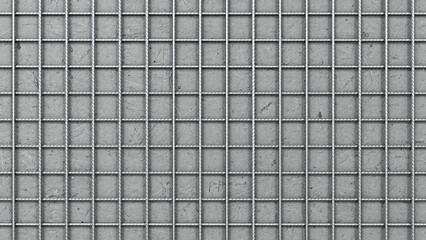 Rebar mesh on a concrete background. 3d rendering