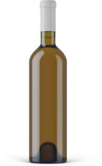 Brown Glass Wine Bottle With Liquid 3D Rendering