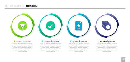 Set Earth element, Mars symbol, Star constellation zodiac and Comet. Business infographic template. Vector