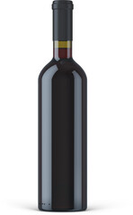 Brown Glass Wine Bottle With Liquid 3D Rendering