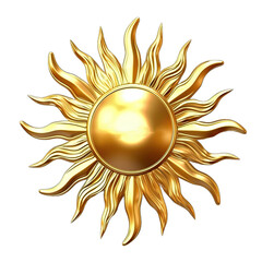 Gold sun luxury logo icon. Abstract golden sunburst isolated on transparent background. Gold ornament. Generative AI