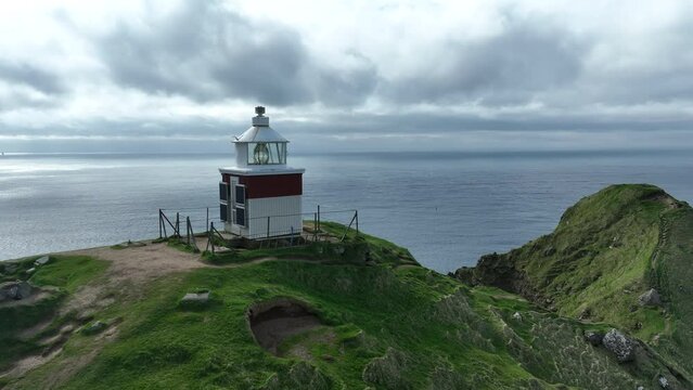 Aerial Adventure in the Faroe Islands: Soaring Above Kallur Lighthouse