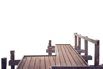 Wooden platform, isolated, transparent background.