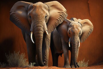Elephants of Tsavo, hyperrealism, photorealism, photorealistic