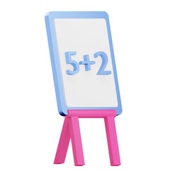 3d render whiteboard illustration written adding numbers