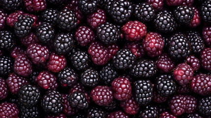 Ripe blackberry background. Blackberries in a market. Top view