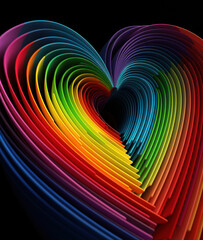 heart of rainbow stripes. abstraction. AI generative
