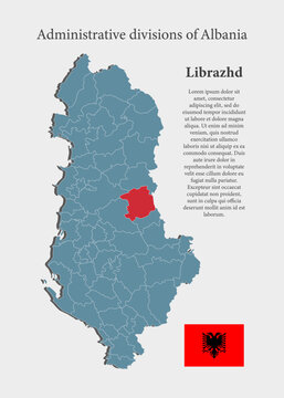 Vector map Albania, region Librazhd