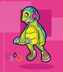 Game turtle vector design background 002