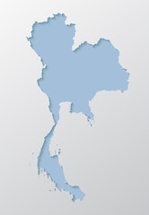 Vector map Thailand, abstract inner shadow