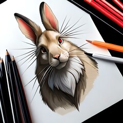 vector sketch oif rabbit and bunny new genrative ai technology