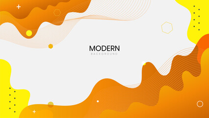 Modern liquid background with white and orange background