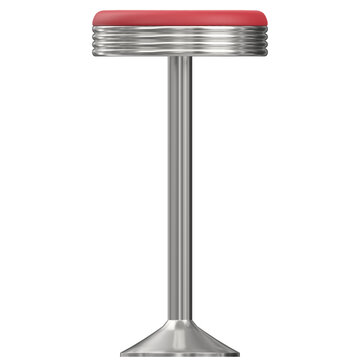3D rendering illustration of a floor mounted fixed diner stool