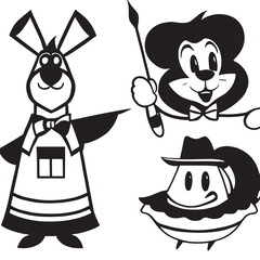 set of people design black