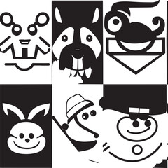 set of people design black