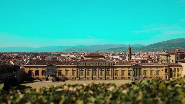 Amazing view of of the Palazzo Pitti in Florence, Italy at summer time. High quality FullHD footage