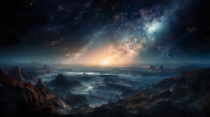 Naklejka premium Universum, Wallpaper 3-D