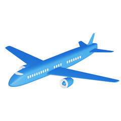 3d icon airplane isolated on transparent background