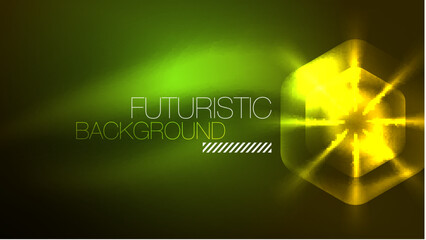 Technology Digital Neon Abstract Background, Abstract Hexagons, Digital Cyberspace, Modern Hi-tech, Science, Futuristic Techno Design Template