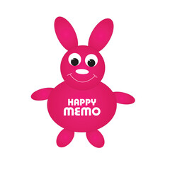 bunny rabbit happy memo syicker