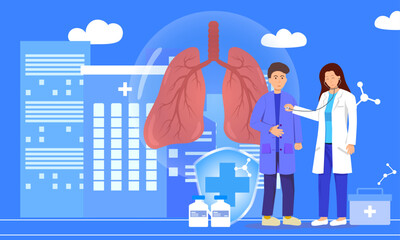 Medical concept illustration of hospital medical examination