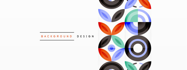 Fototapeta premium Colorful circles abstract background. Hi-tech design for wallpaper, banner, background, landing page, wall art, invitation, prints, posters