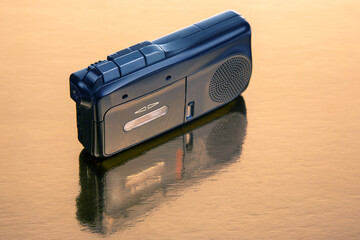 Audio recorder with microcassette. device for working with voice and journalism. analog audio...