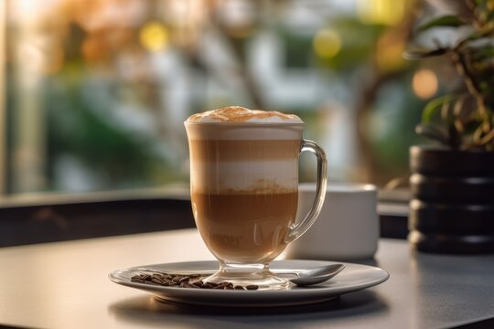 coffee latte in a glass