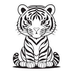 Tiger Clipart vector, A Tiger Vector Illustration, A tiger Silhouette