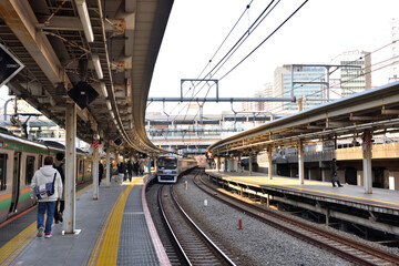 Fototapeta na wymiar JR大崎駅湘南新宿ラインホームの景色