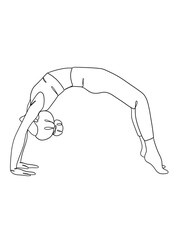 Continuous one line drawing of yoga woman poses. Vector illustration.