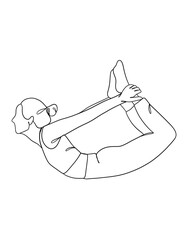 Continuous one line drawing of yoga woman poses. Vector illustration.