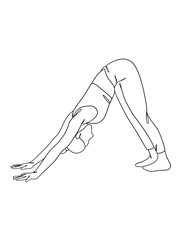 Continuous one line drawing of yoga woman poses. Vector illustration.
