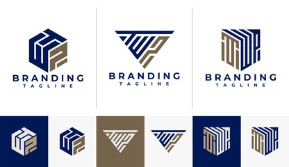 Luxury line letter T W P TWP logo branding