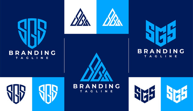 Modern security shield letter SGS logo design