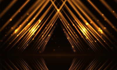 Award ceremony background with golden light rays. Abstract luxury background. Vector illustration