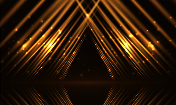 Award ceremony background with golden light rays. Abstract luxury background. Vector illustration