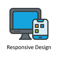 Responsive Design Vector Fill outline Icon Design illustration. Seo and web Symbol on White background EPS 10 File