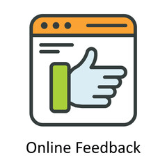 Online Feedback Vector Fill outline Icon Design illustration. Seo and web Symbol on White background EPS 10 File