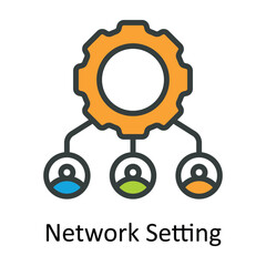 Network Setting Vector Fill outline Icon Design illustration. Seo and web Symbol on White background EPS 10 File