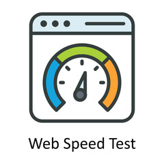 Web Speed Test Vector Fill outline Icon Design illustration. Seo and web Symbol on White background EPS 10 File