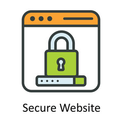 Secure Website Vector Fill outline Icon Design illustration. Seo and web Symbol on White background EPS 10 File